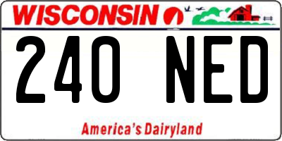 WI license plate 240NED