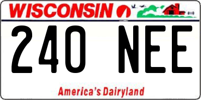 WI license plate 240NEE