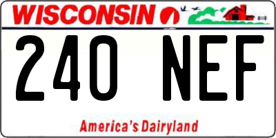 WI license plate 240NEF