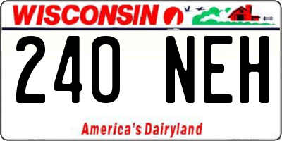 WI license plate 240NEH