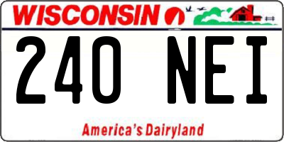 WI license plate 240NEI