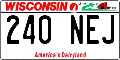 WI license plate 240NEJ