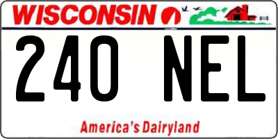 WI license plate 240NEL