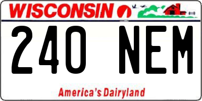 WI license plate 240NEM