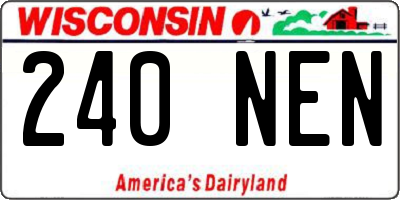 WI license plate 240NEN