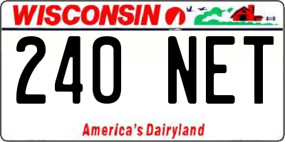 WI license plate 240NET