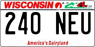 WI license plate 240NEU