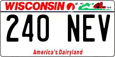 WI license plate 240NEV