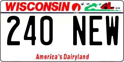 WI license plate 240NEW