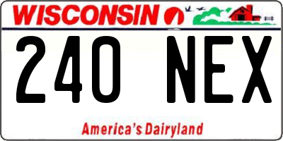 WI license plate 240NEX