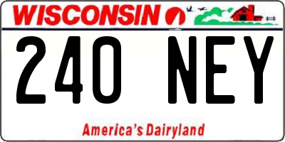 WI license plate 240NEY