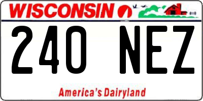WI license plate 240NEZ