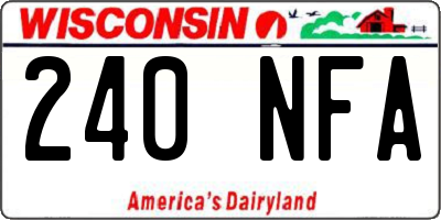 WI license plate 240NFA