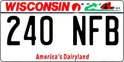 WI license plate 240NFB