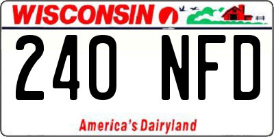 WI license plate 240NFD