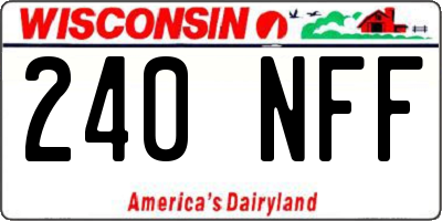 WI license plate 240NFF