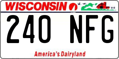 WI license plate 240NFG