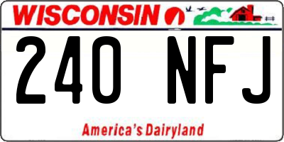 WI license plate 240NFJ