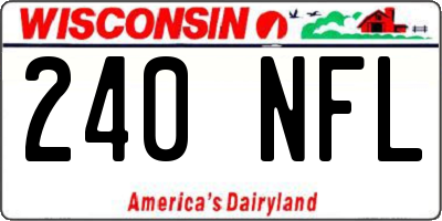 WI license plate 240NFL
