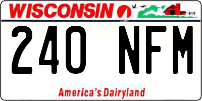WI license plate 240NFM