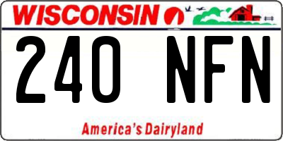 WI license plate 240NFN