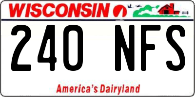 WI license plate 240NFS