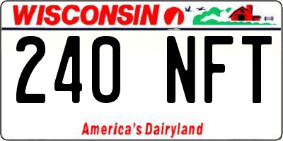 WI license plate 240NFT