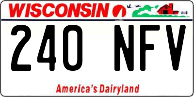 WI license plate 240NFV