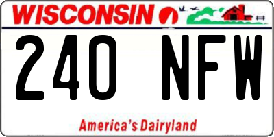 WI license plate 240NFW