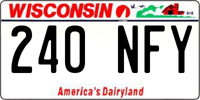 WI license plate 240NFY