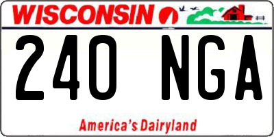 WI license plate 240NGA