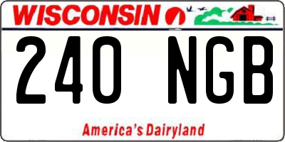 WI license plate 240NGB