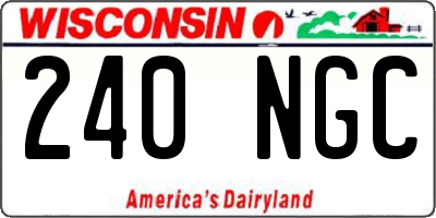 WI license plate 240NGC