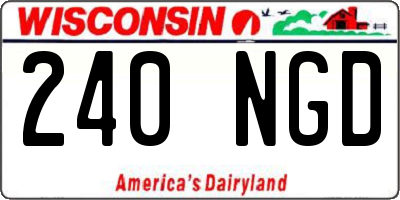 WI license plate 240NGD