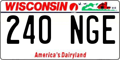 WI license plate 240NGE