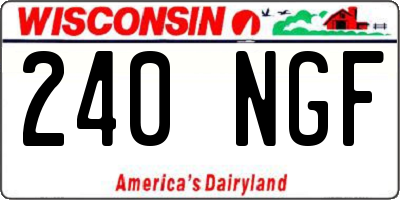 WI license plate 240NGF