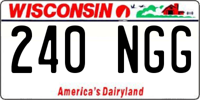 WI license plate 240NGG