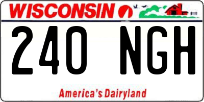 WI license plate 240NGH