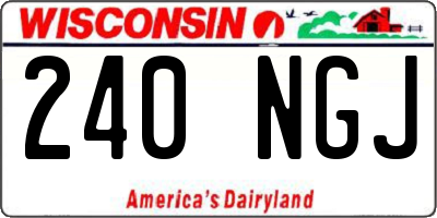 WI license plate 240NGJ