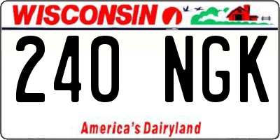 WI license plate 240NGK