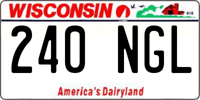 WI license plate 240NGL