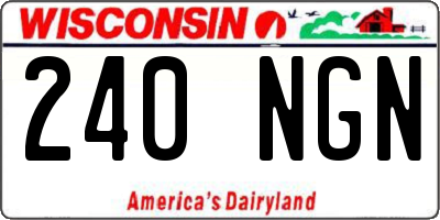 WI license plate 240NGN