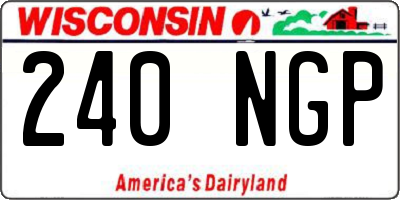 WI license plate 240NGP