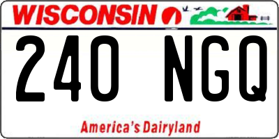 WI license plate 240NGQ