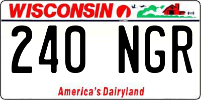 WI license plate 240NGR