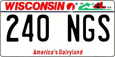WI license plate 240NGS