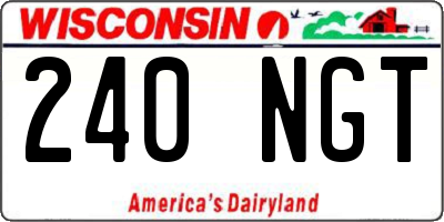 WI license plate 240NGT