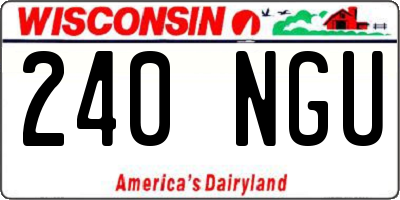 WI license plate 240NGU