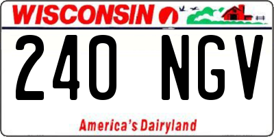 WI license plate 240NGV