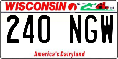 WI license plate 240NGW